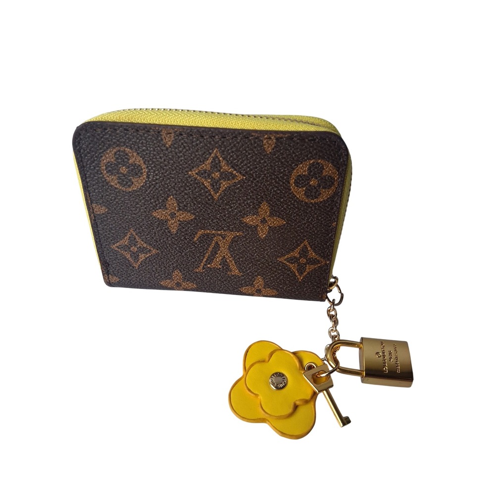 Monogram Zippy Coin Purse Yellow Zip Flower Padlock Charm Wallet